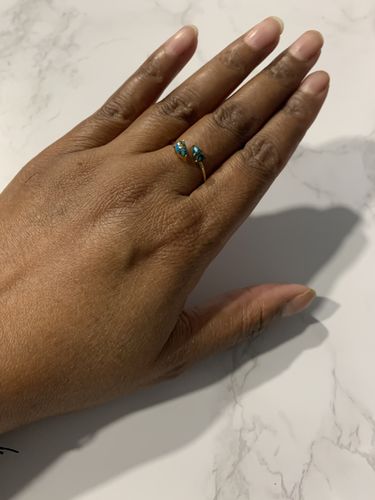 Customer photo review of Copper Turquoise Teardrop Gold Ring (Limited Edition)