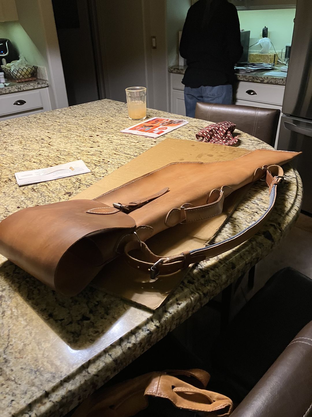 Customer photo review of Leather Cartridge Loops Stitching Guide - Free Printable Template
