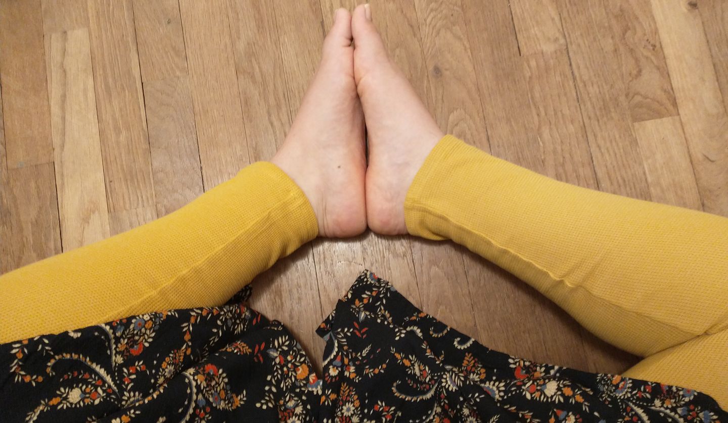 Customer photo review of Legging Léni en piqué de coton ocre
