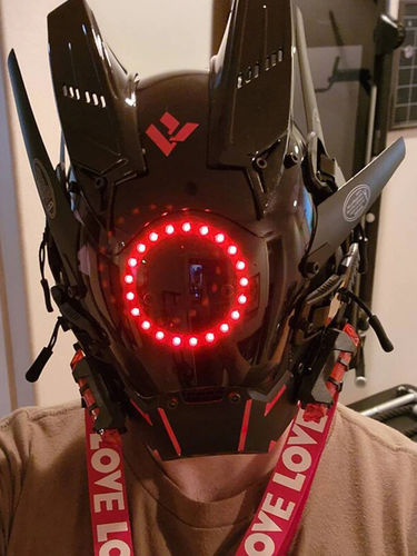 Customer photo review of TO Cyberpunk Handmade LED Mask
