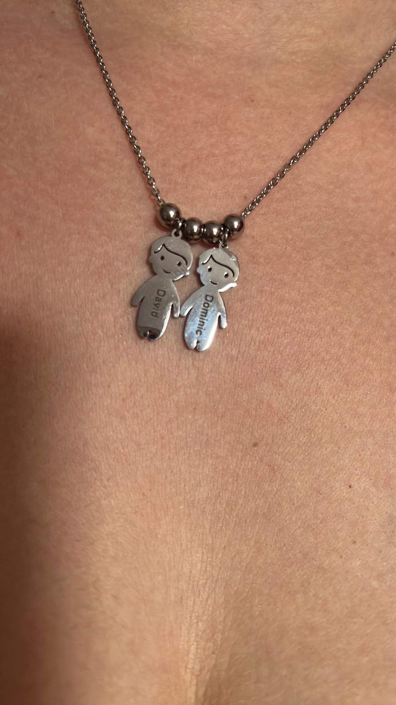 Customer photo review of Personalised My Children Necklace