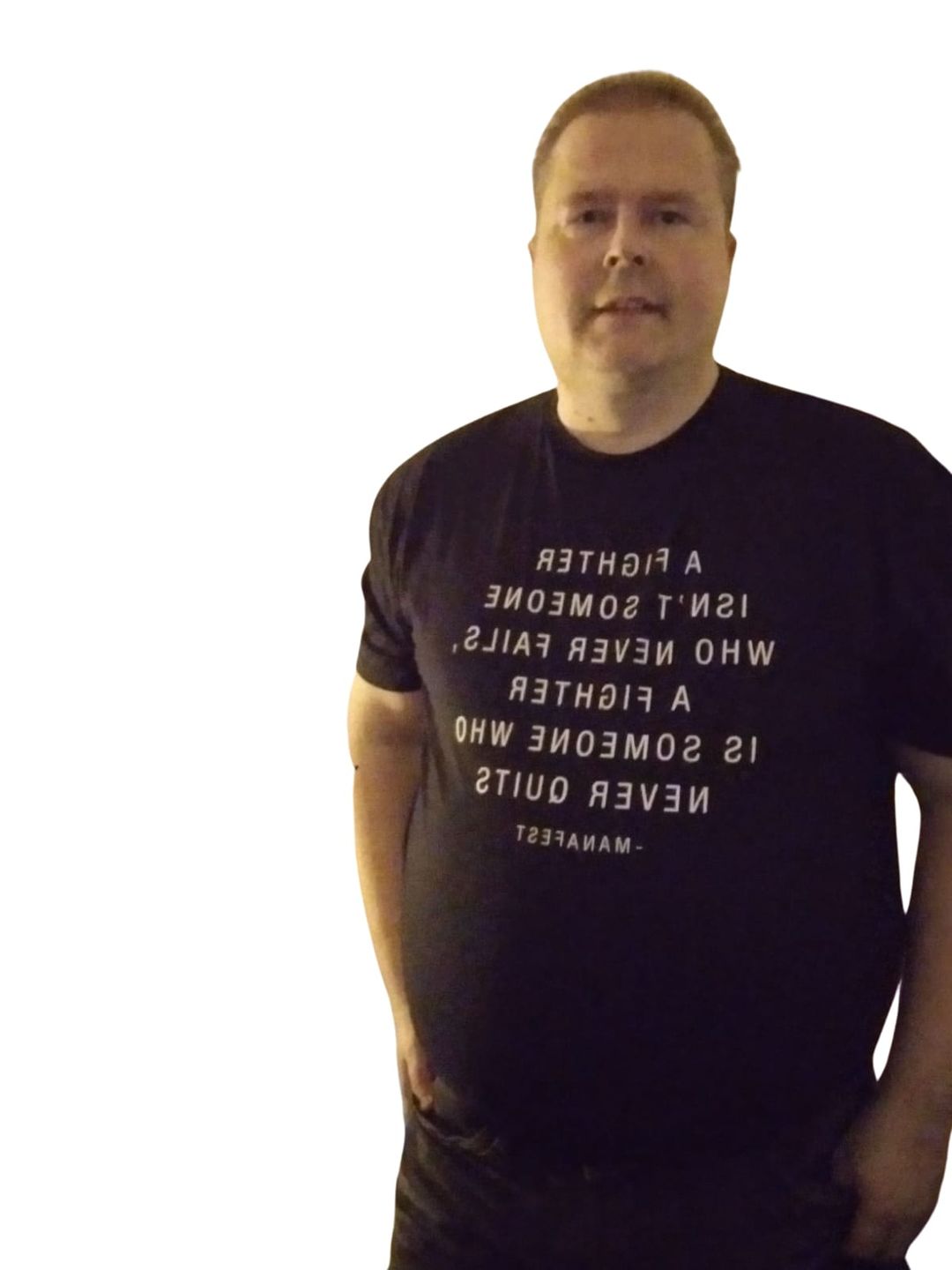 Customer photo review of Fighter Never Quits Manafest Shirt - Black