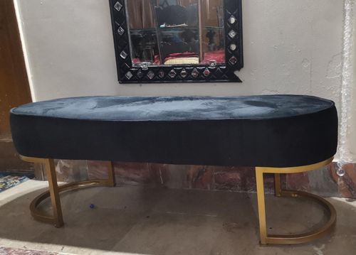 Customer photo review of 3 Seater Luxury Wooden Stool With Steel Stand -478