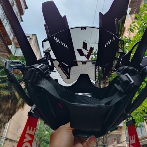 Customer photo review of TO Cyberpunk Handmade LED Mask