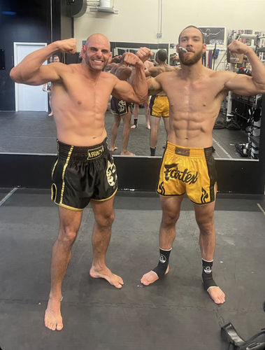 Customer photo review of FAIRTEX YELLOW POWER MUAY THAI SHORTS - BS1701