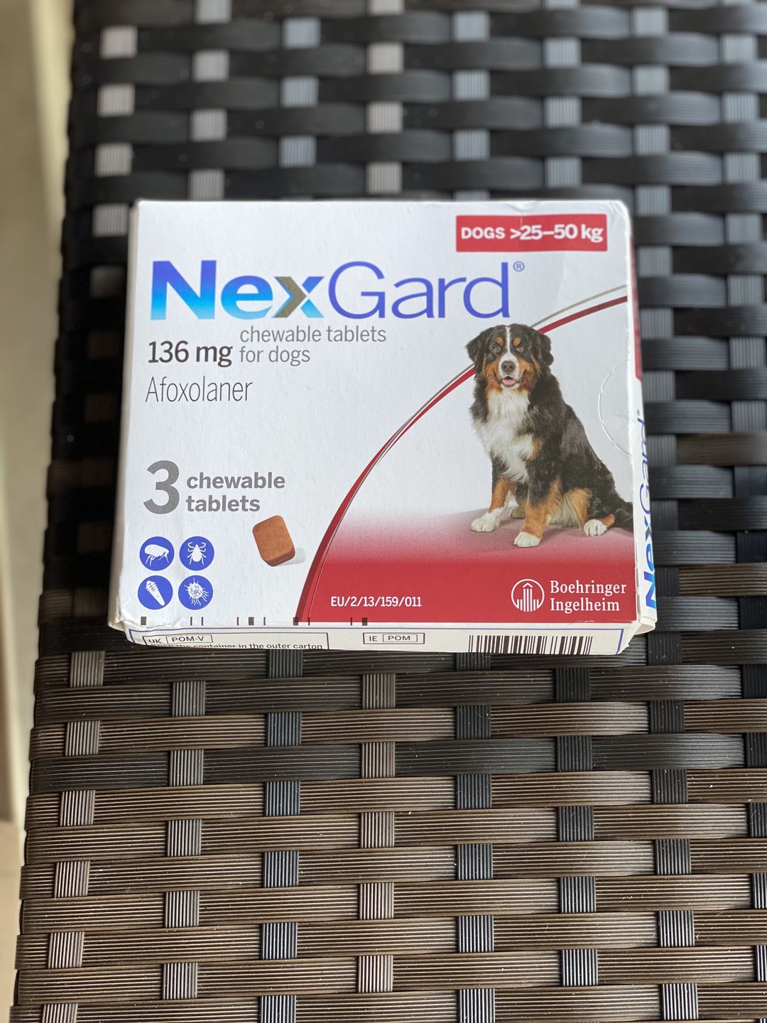 Customer photo review of Nexgard Chew Red for Large Dogs Flea & Tick 60-121 lbs. (25-50kg)