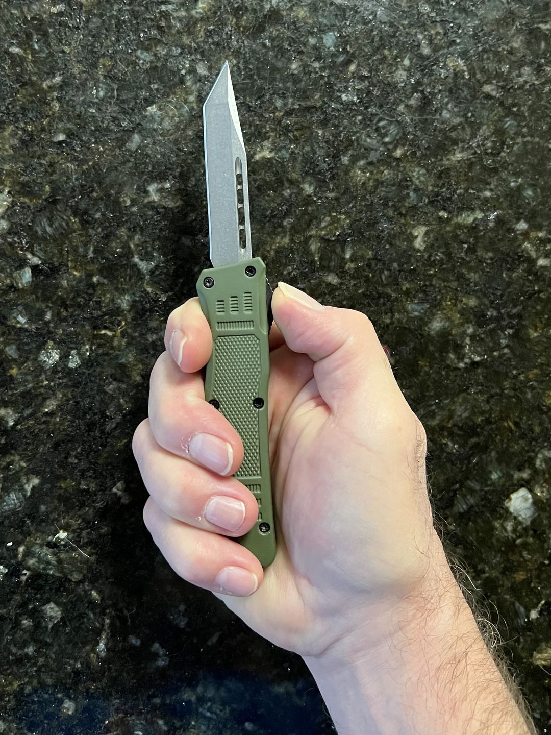 Customer photo review of Mini Green Phantom D/A OTF (Multiple Blade Styles Available)