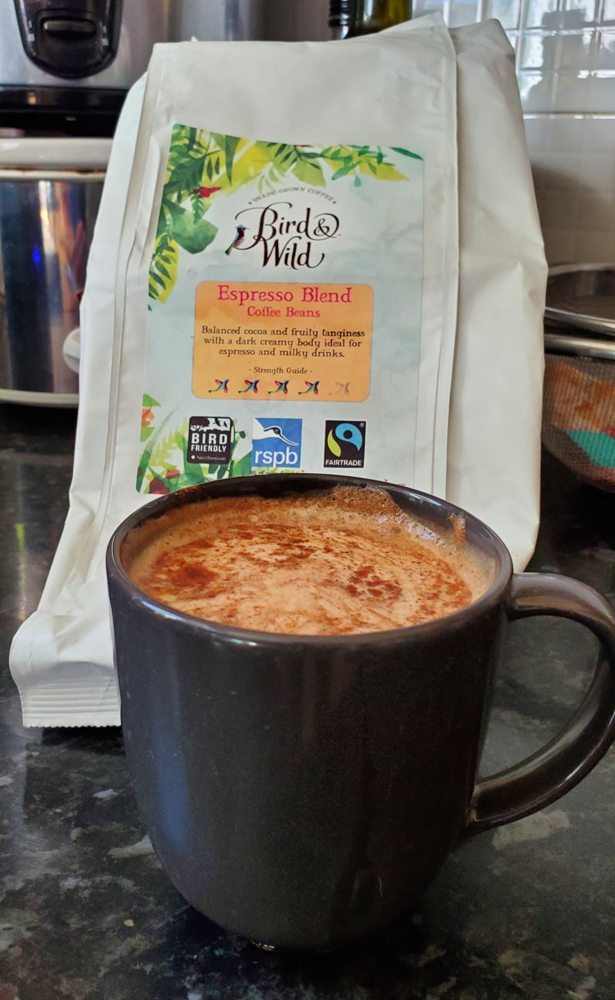 Customer photo review of Bird & Wild Organic RSPB Coffee, Signature Espresso Blend, 1kg, Whole Bean