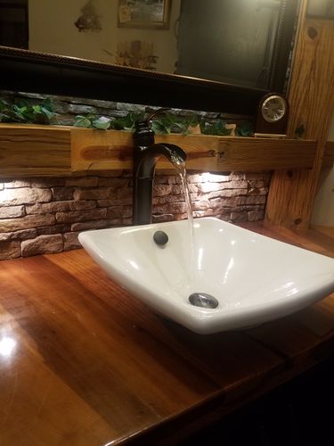 Customer photo review of Waterfall Single Hole Bathroom Faucet With Oil Rubbed Bronze