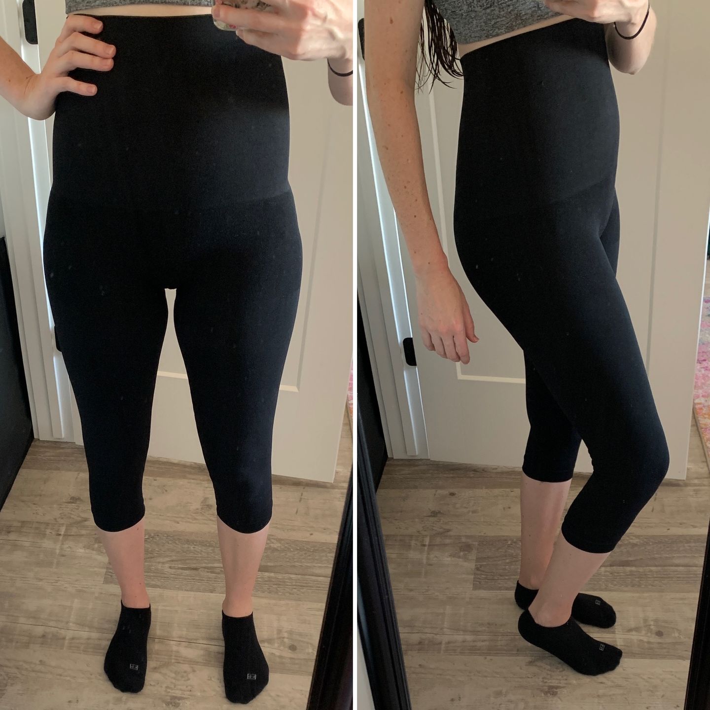 Customer photo review of Snapback™ Postpartum Crop Leggings - Black