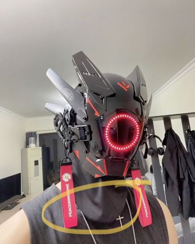 Customer photo review of TO Cyberpunk Handmade LED Mask