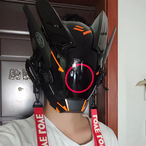 Customer photo review of TO Cyberpunk Handmade LED Mask