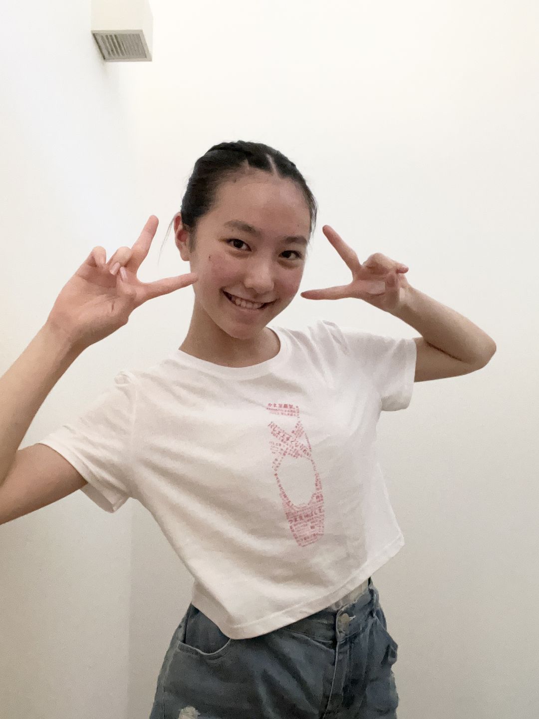 Customer photo review of 「バレエあるあるトゥシューズ」オーガニック クロップドTシャツ