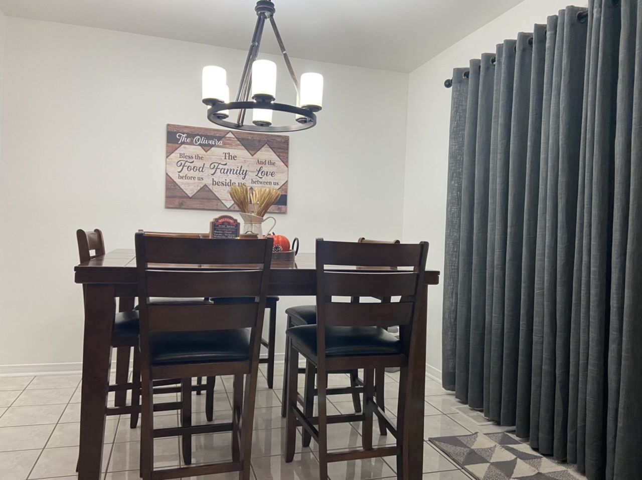 Customer photo review of Personalized "Bless The Food Family Love" Premium Canvas