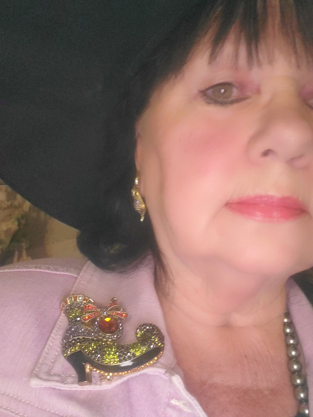 Customer photo review of HEIDI DAUS®"Walk Witch Way" Enamel Crystal Boot Pin