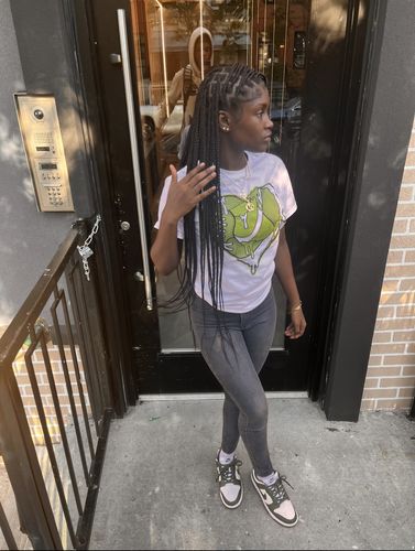 Customer photo review of Dunk Low 'Chlorophyll' DopeSkill T-Shirt Heart Jordan 1 Graphic