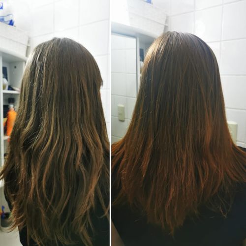 Reseña con foto de un cliente sobre Henna Jamila Hair