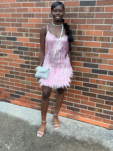 Customer photo review of Feather&Sequined Sweet Mini Dress