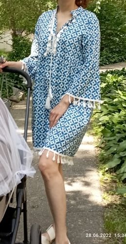 Customer photo review of Tassel Beach V Neck Vintage Floral Print Dress