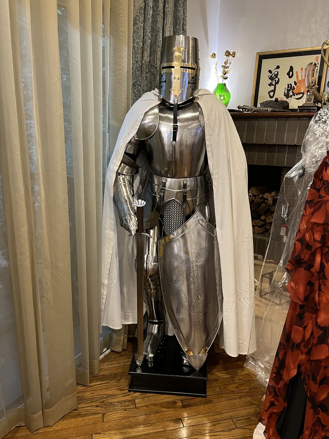 Customer photo review of Medieval Knight Armor Suit, Full Steel Templar body Suit fully Wearable.