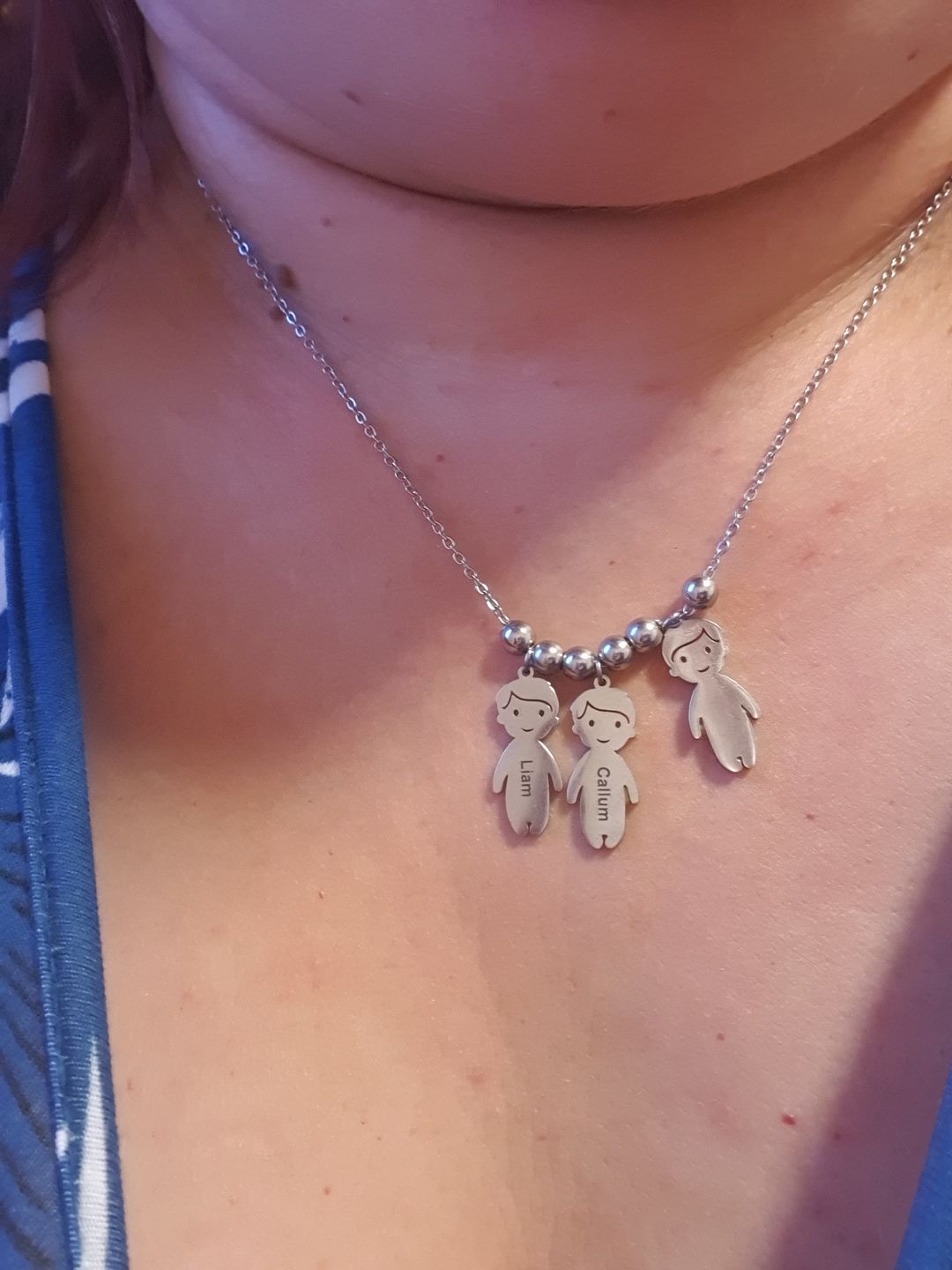 Customer photo review of Personalised My Children Necklace