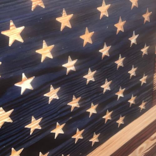 Customer photo review of Wooden Flag Pride, I Am a Veteran