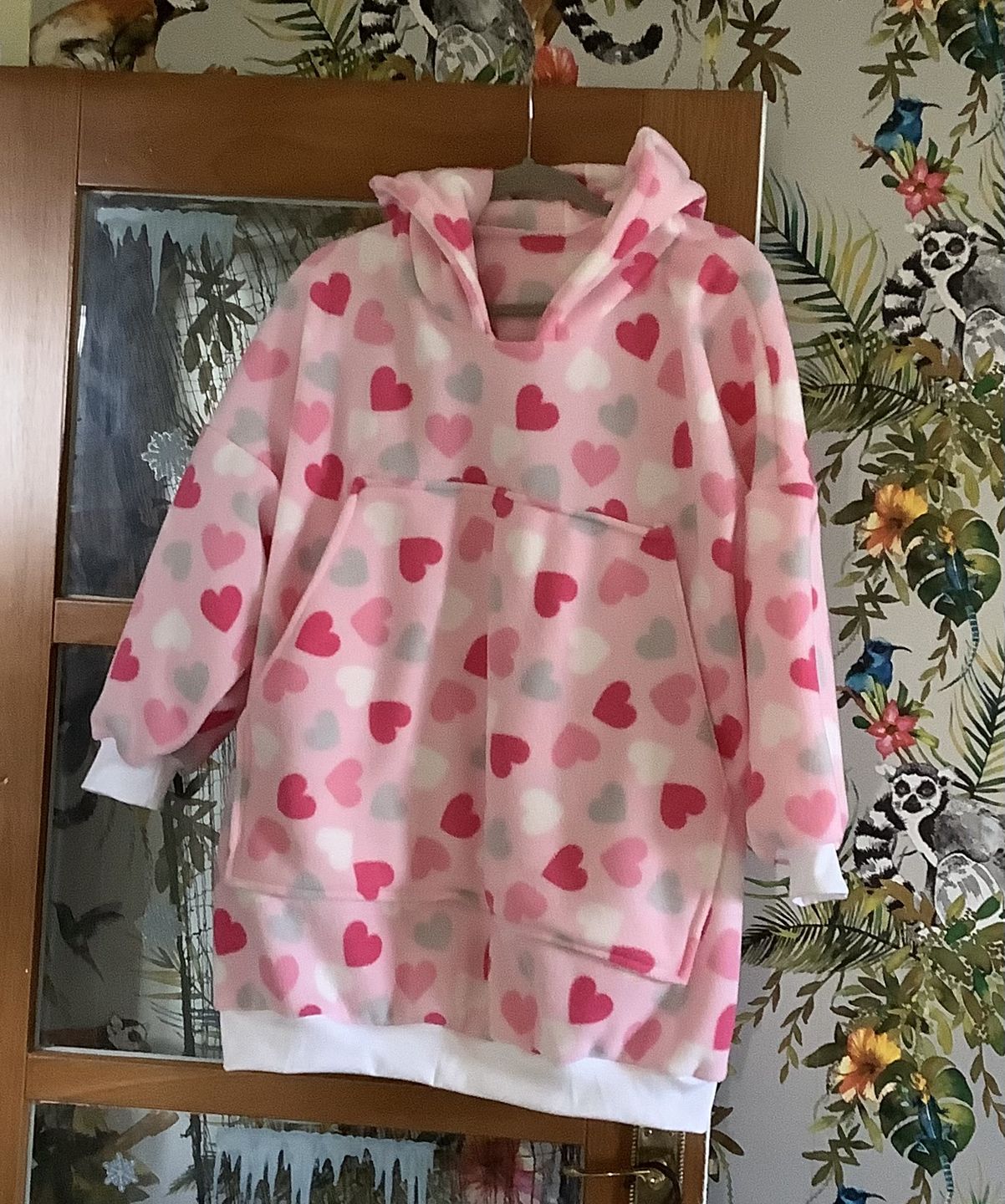 Customer photo review of Hearts on Baby Pink Anti Pill Polar Fleece Fabric