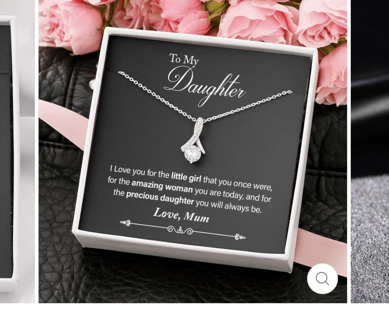 Customer photo review of "TO MY DAUGHTER, LOVE MUM" WHITE GOLD NECKLACE