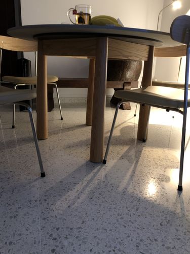 Customer photo review of Tiong Round Dining Table in Solid Oakwood Base