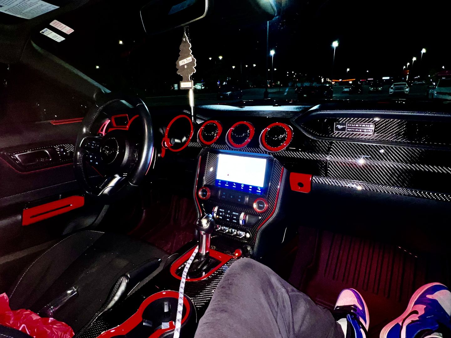 Customer photo review of Real Carbon Fiber Whole Front Dash Overlay For Ford Mustang 2015-2022