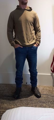 Customer photo review of Active Tapered Slim Fit Jeans - Indigo
