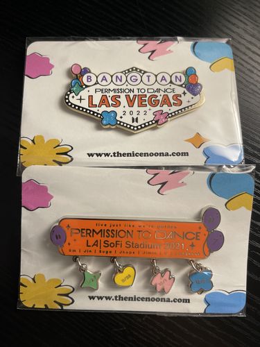 Customer photo review of (PREORDER) BTS Permission To Dance LA Live Concert Enamel Pins