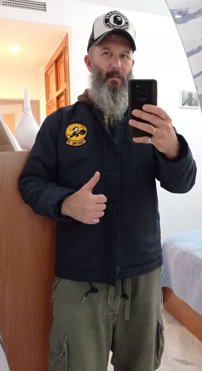 Customer photo review of 1940s US Navy N-1 Deck Jacket - Faux Fur Inner - Navy