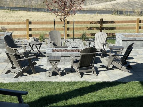 Customer photo review of Set of 2 - DuraWeather Poly® King Size Folding Adirondack Chairs + 1 Folding End Table With Removable Tray