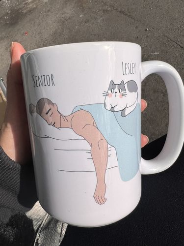 Customer photo review of Personalized Cat Dad Mug