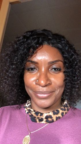 Customer photo review of Front lace 13x4" Kinky Curly Brun Foncé