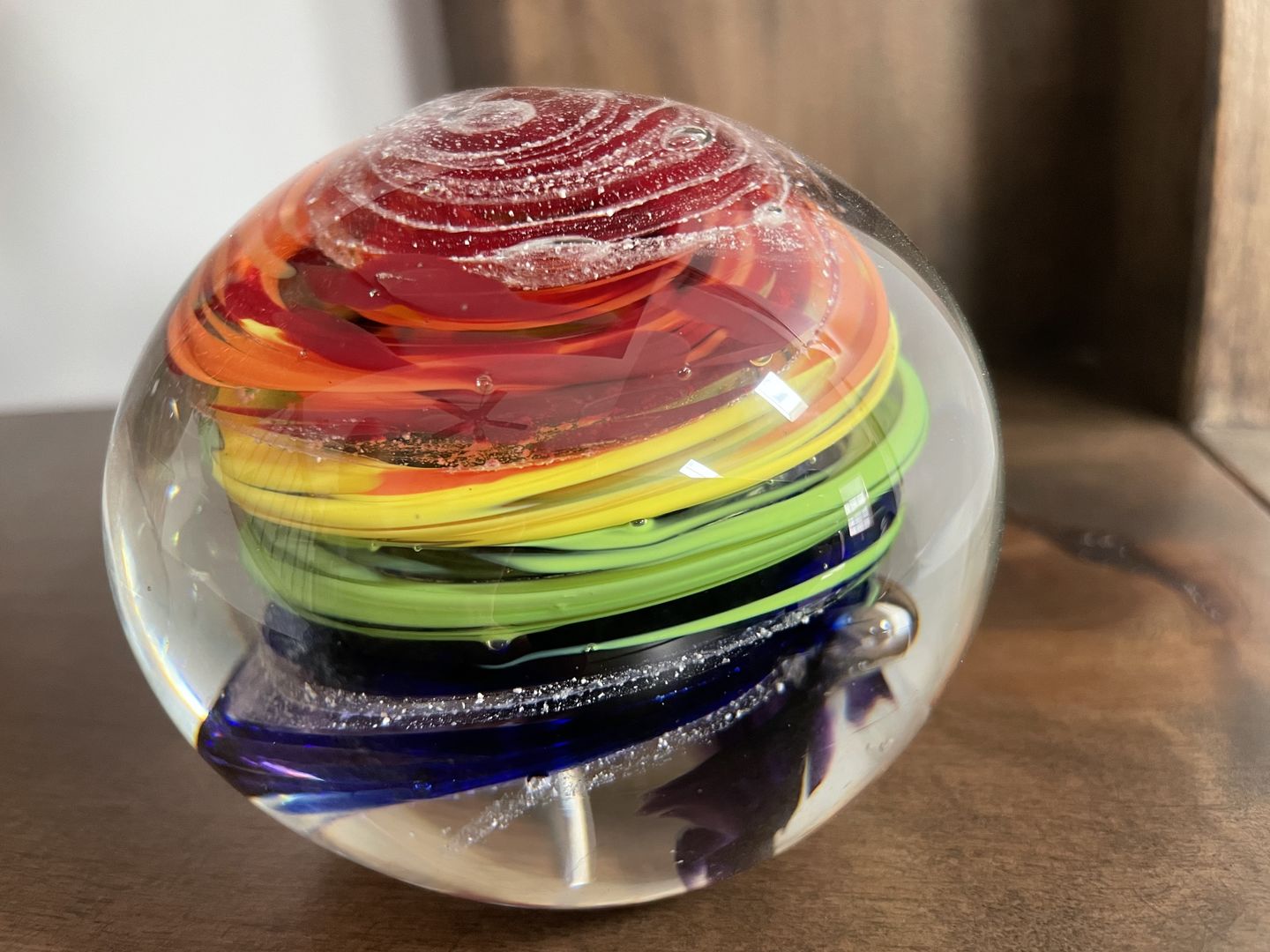 Customer photo review of Rainbow Bridge Swirl with Cremation Ash