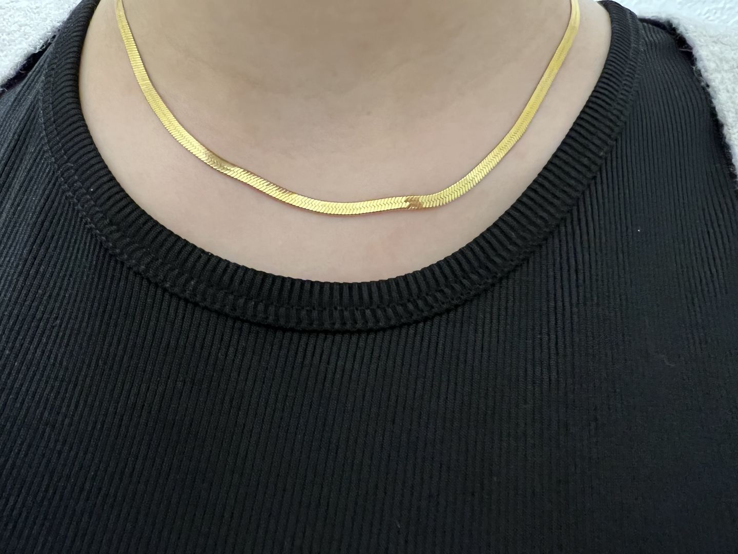 Customer photo review of Snake Skin Kette | 18K vergoldet