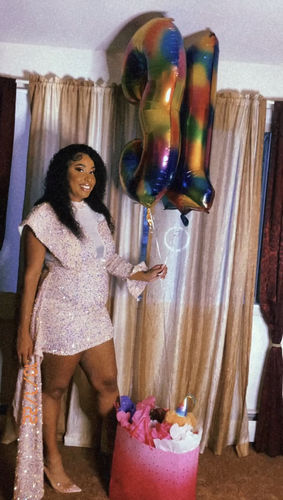 Customer photo review of Sequined Party Cut Out Mini Dress