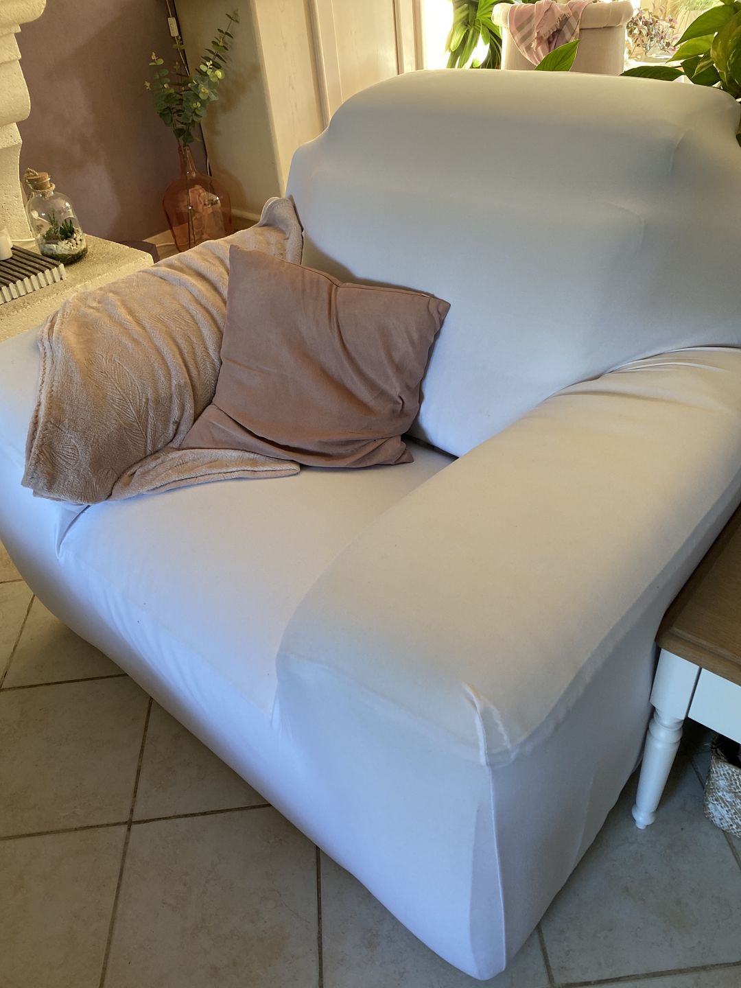 Customer photo review of Gris anthracite - Housses Extensibles de Fauteuil et Canapé
