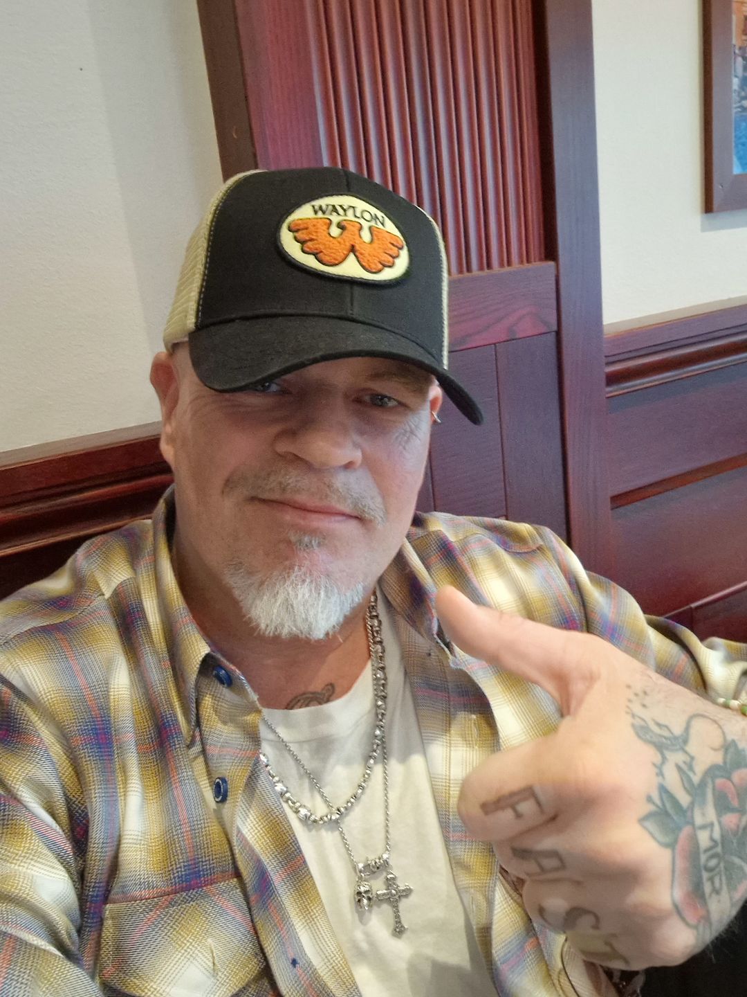 Customer photo review of Flying W Patched Waylon Jennings Trucker Hat