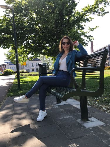 Customer photo review of Vintage Slim Boyfriend Style Suede Cowboy Jacket Coat