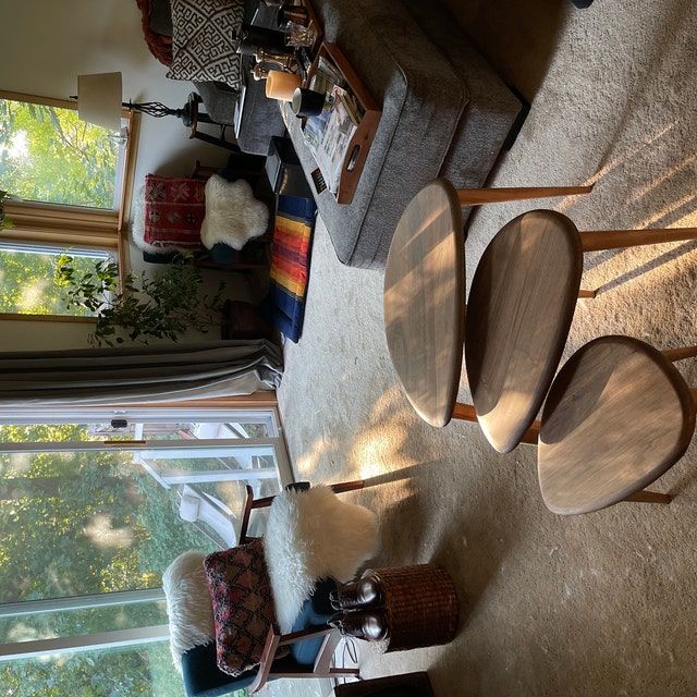 Customer photo review of Ercol Style Solid Walnut Set of Three Nesting Table
