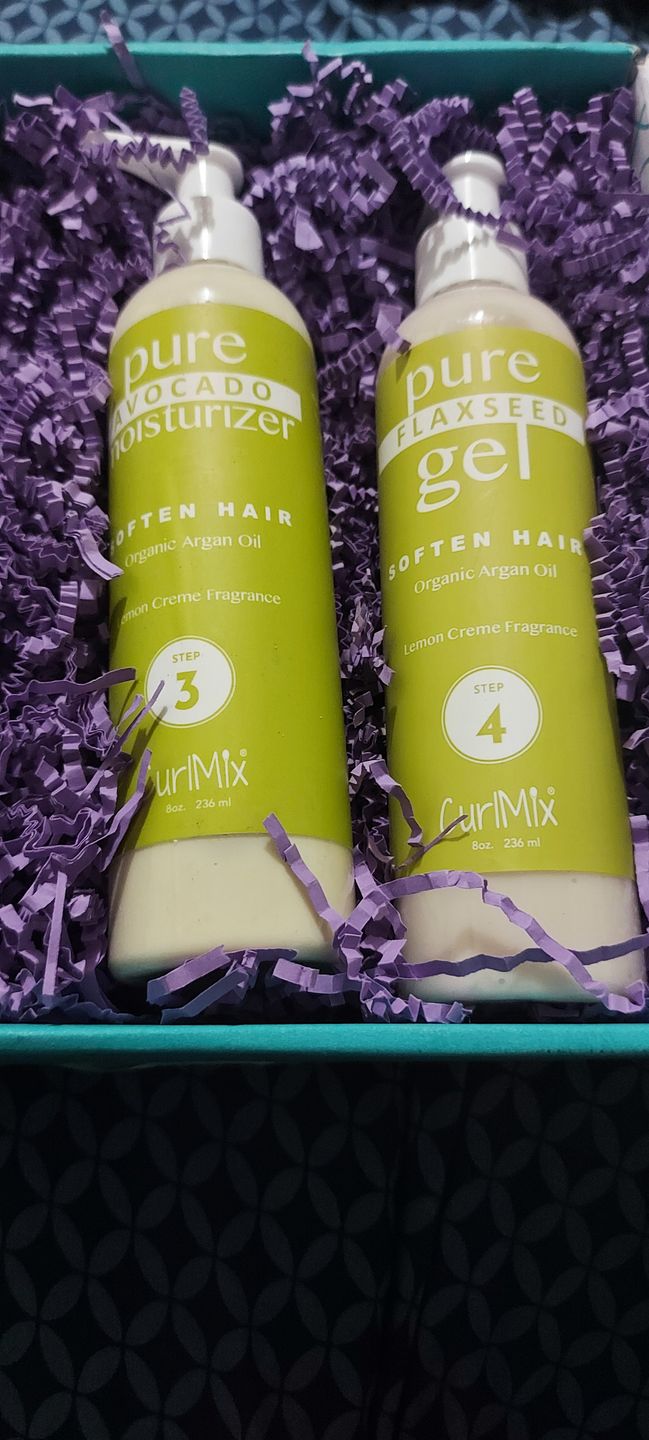 Customer photo review of Defining Flaxseed Gel for Curly Hair with Organic Argan Oil for Softening and Lemon Creme Fragrance