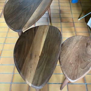 Customer photo review of Ercol Style Solid Walnut Set of Three Nesting Table