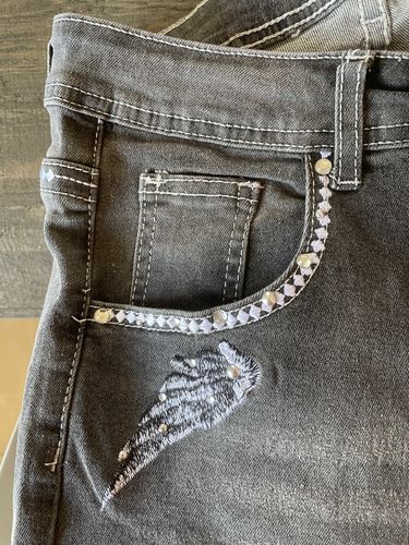 Customer photo review of Fashion Sexy High Waist Vintage Straight Denim Jean Pants