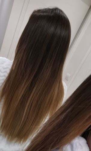 Customer photo review of Notre soin éclaircissant pour des cheveux rayonnants en moins de 5 minutes