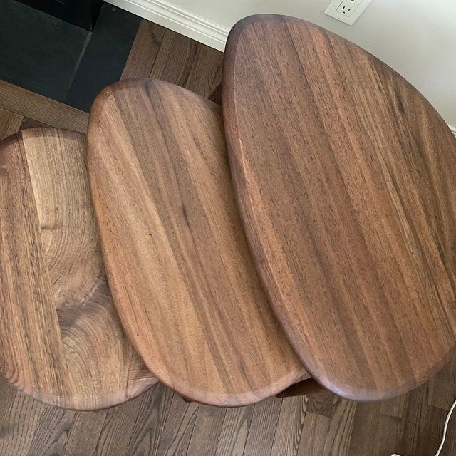 Customer photo review of Ercol Style Solid Oak Set of Three Nesting Table