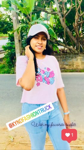 Customer photo review of Dumb Days Oversized Crop T Shirt
