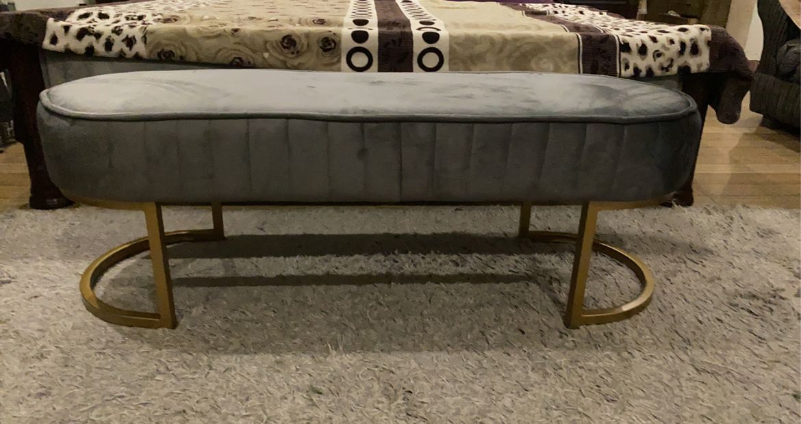 Customer photo review of Luxury 3 Seater Bedroom Steel Stool -984